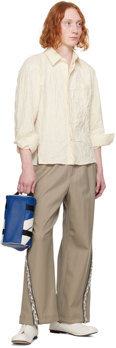 Skjorte ADER ERROR Textured Button-Up Shirt Beige | BN01SSSH0102IV, 3