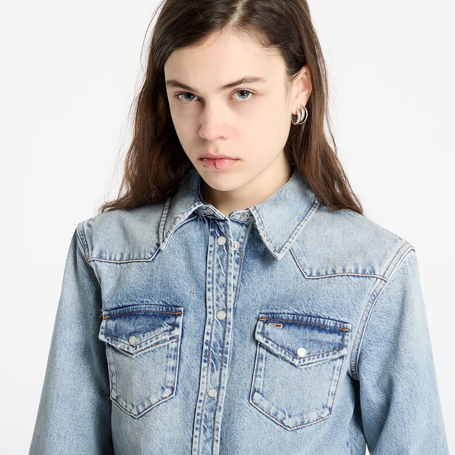Skjorte Tommy Hilfiger Tommy Jeans Regular Western Denim Shirt Blå | DW0DW21416 1AB, 1