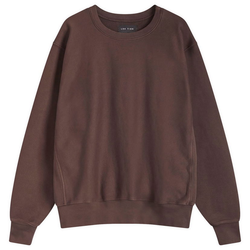 Sweatshirt LES TIEN Heavyweight Crop Crew Sweat Brun | CF-1003-PD-WBN