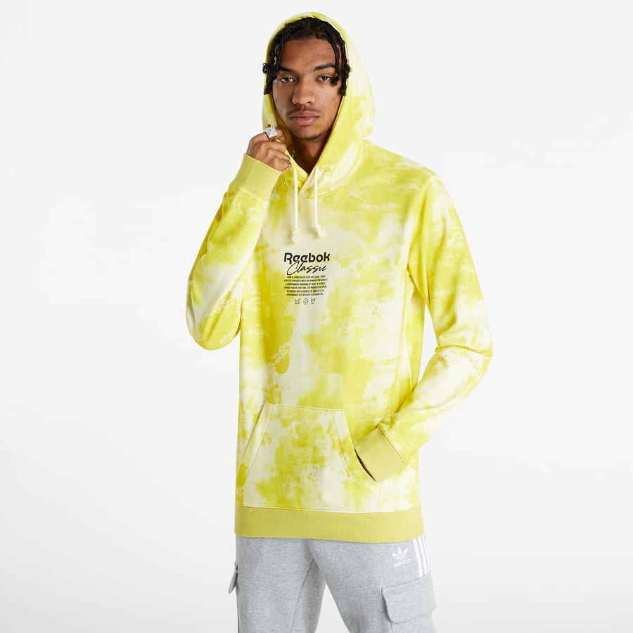 Sweatshirt Reebok Classics Allover Print Hoodie Gul | H54421, 0