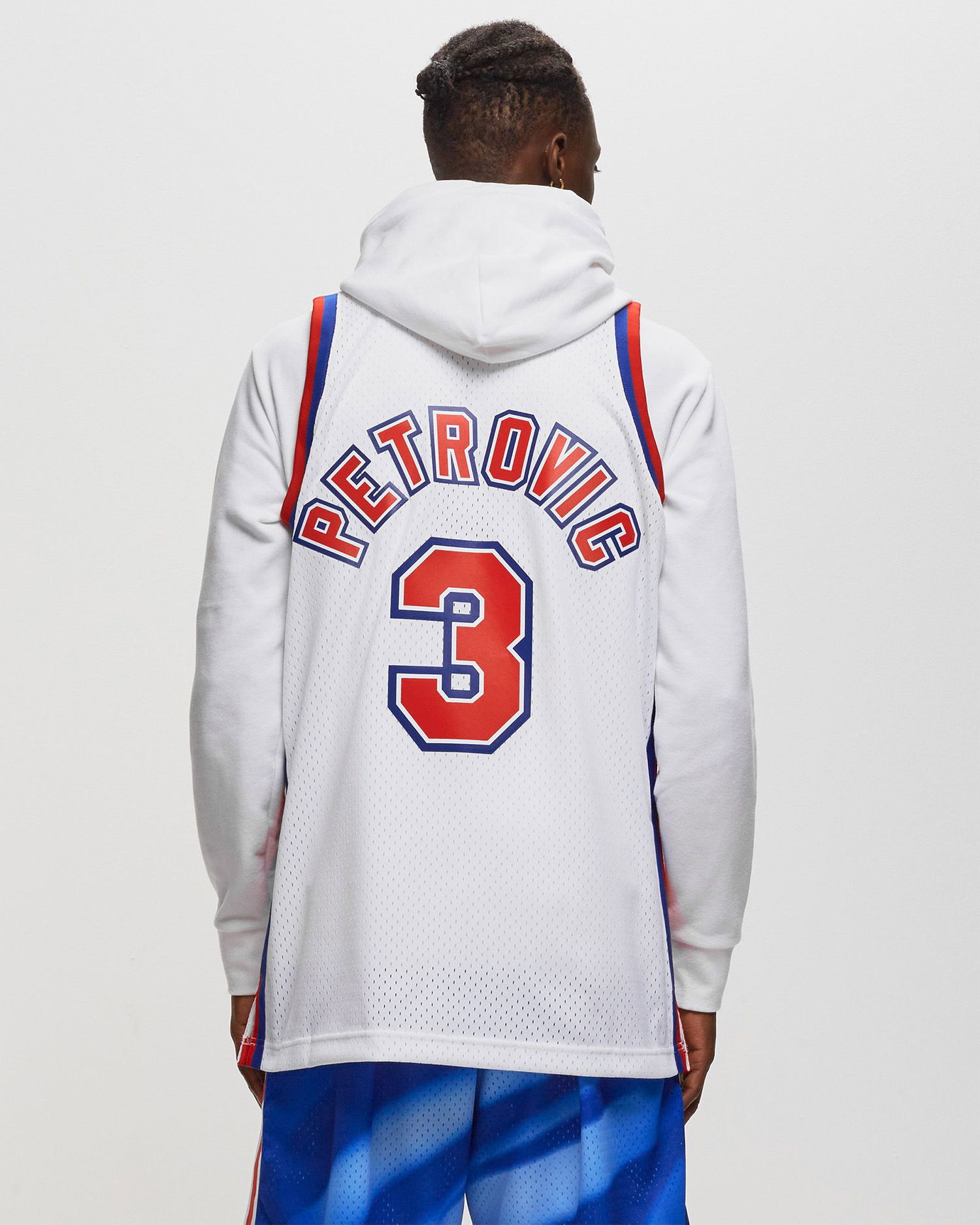Jersey Mitchell & Ness NBA Swingman Jersey New Jersey Nets 1992-93 Drazen Petrovic #3 Hvid | SMJYLG19016-NJNWHIT92DPE, 1