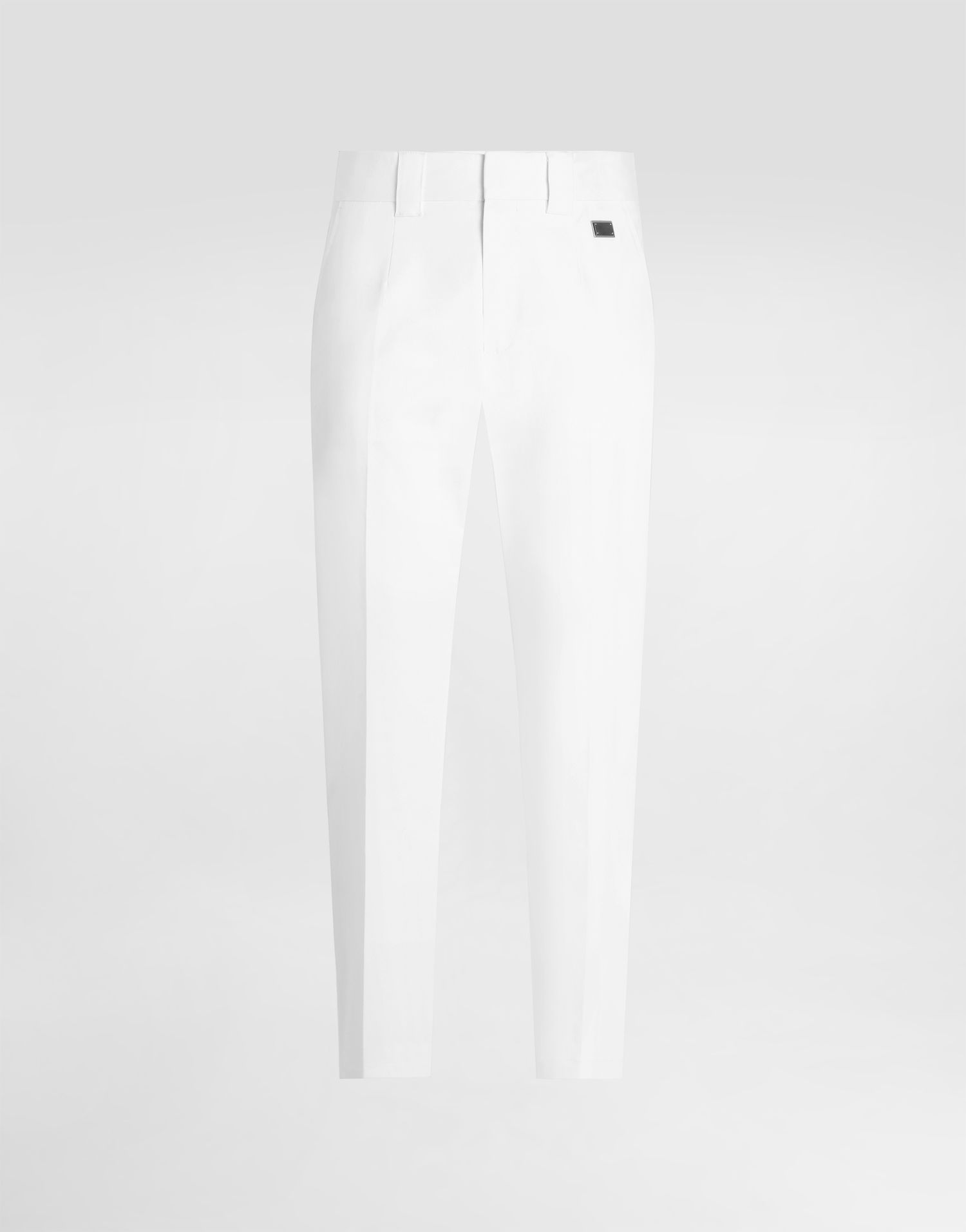 Bukser Dolce & Gabbana Dolce & Gabbana Tailored Cotton Pants Hvid | GP0K3TFUFL3W0800, 0