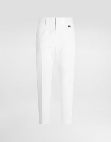 Bukser Dolce & Gabbana Dolce & Gabbana Tailored Cotton Pants Hvid | GP0K3TFUFL3W0800, 0