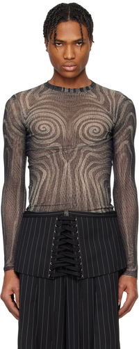 Jean Paul Gaultier 'The Spirale' Sheer Long Sleeve T-Shirt
