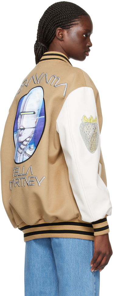 Bomberjakke Stella McCartney Stella McCartney Vitruvian Bomber Jacket Beige | 680050SPB05, 2