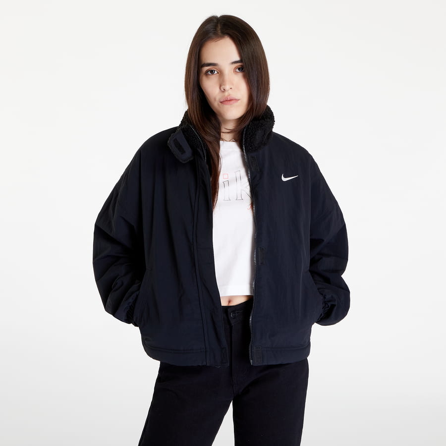 Jakke Nike Sportswear Essential Woven Fleece-Lined Jacket Sort | DQ6846-010, 0
