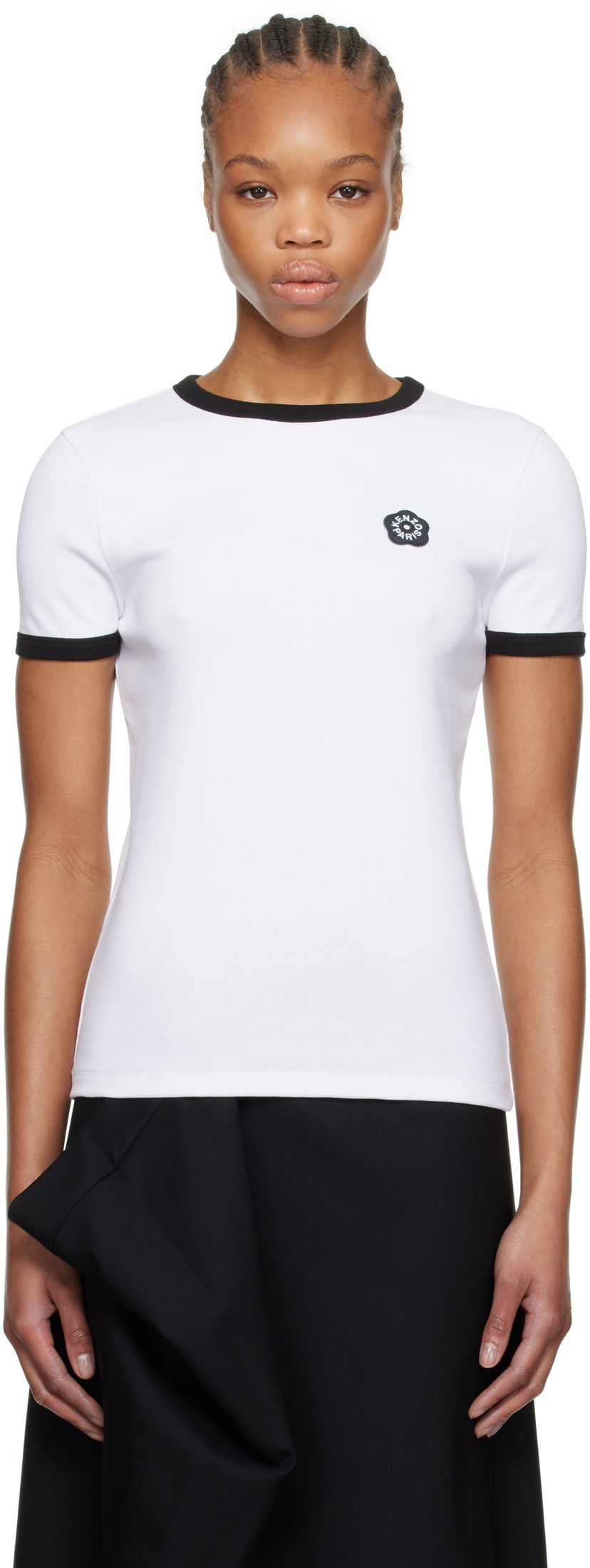 T-shirt KENZO Kenzo Paris 'Boke Flower 2.0' Embroidered Rib T-Shirt Hvid | FF52TS1564SJ