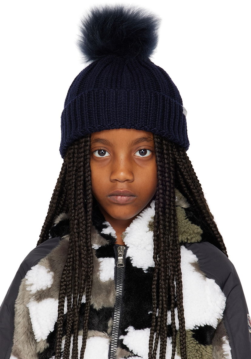 Beanie WOOLRICH Woolrich Kids Pom Pom Beanie Mørkeblå | CFWKAC0145FRUF0428