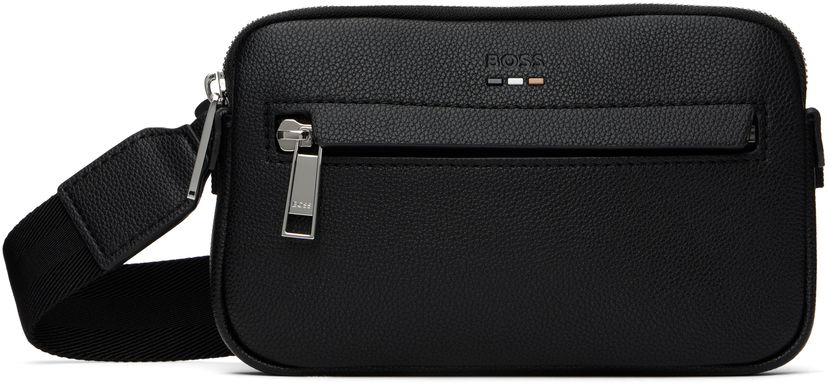 Skuldertaske BOSS Pebble-Grained Faux-Leather Bag Sort | 50548031