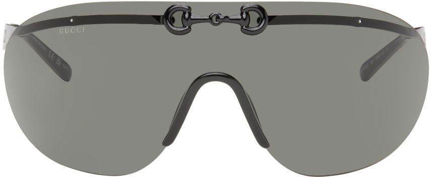 Solbriller Gucci Gucci Black Mask-Shaped Sunglasses Grøn | GG1656S-001, 0