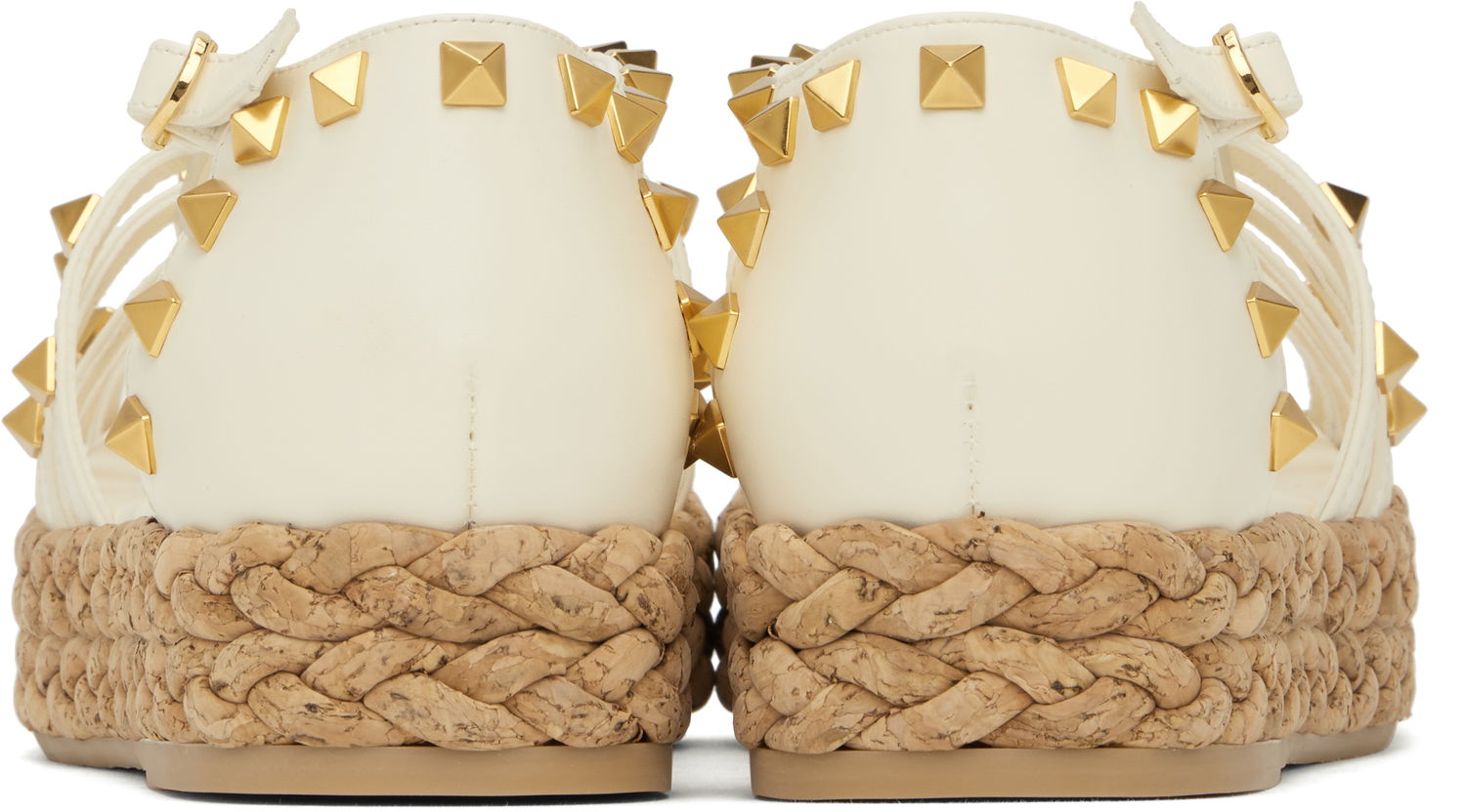 Sneakers og sko Valentino Valentino Garavani Rockstud Cork Wedge Sandals Hvid | 6W2S0LP9CYP, 1