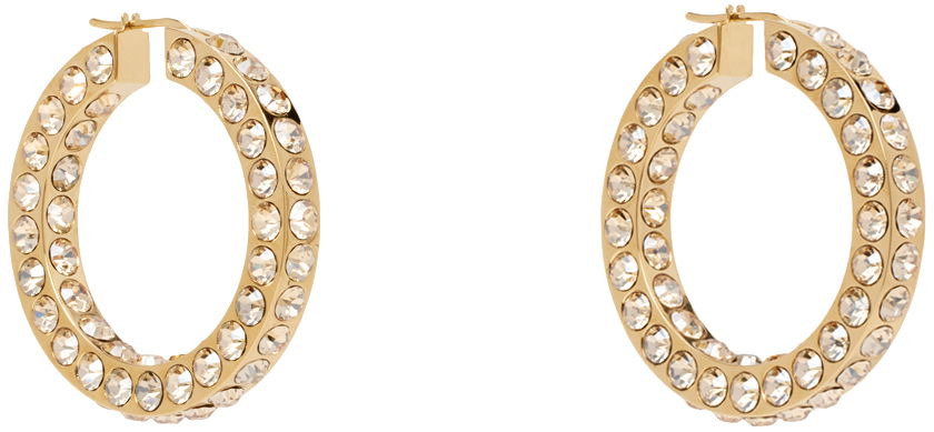 Øreringe Amina Muaddi Muaddi Big Crystal Hoop Earrings Gul | JAH HOOP BIG, 1
