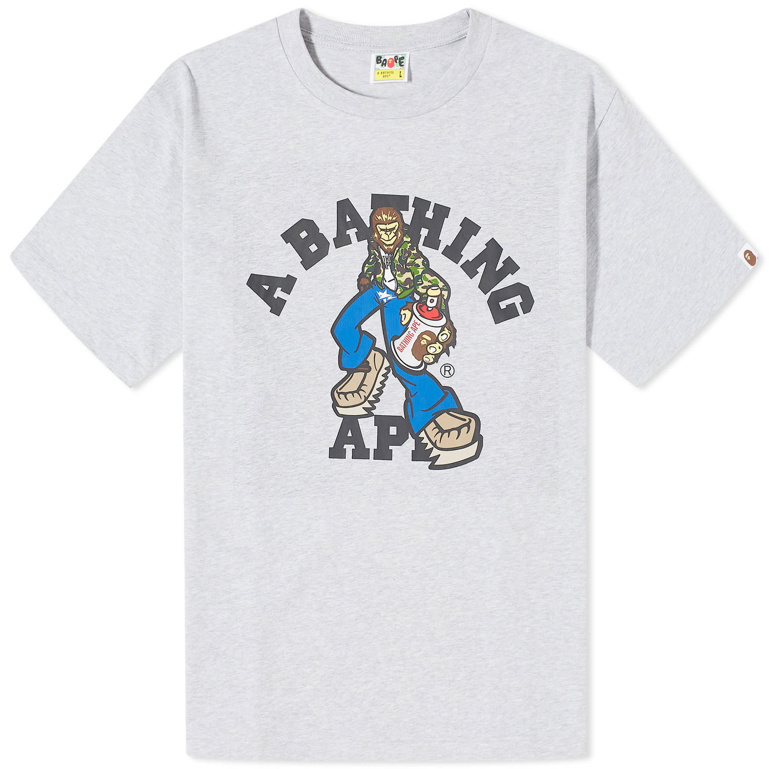 T-shirt BAPE A Bathing Ape Graffiti Character College T-Shirt Grå | 001TEK301331M-GRY, 0