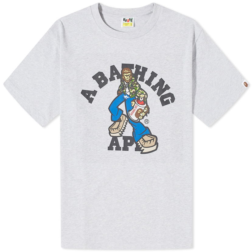 T-shirt BAPE A Bathing Ape Graffiti Character College T-Shirt Grå | 001TEK301331M-GRY