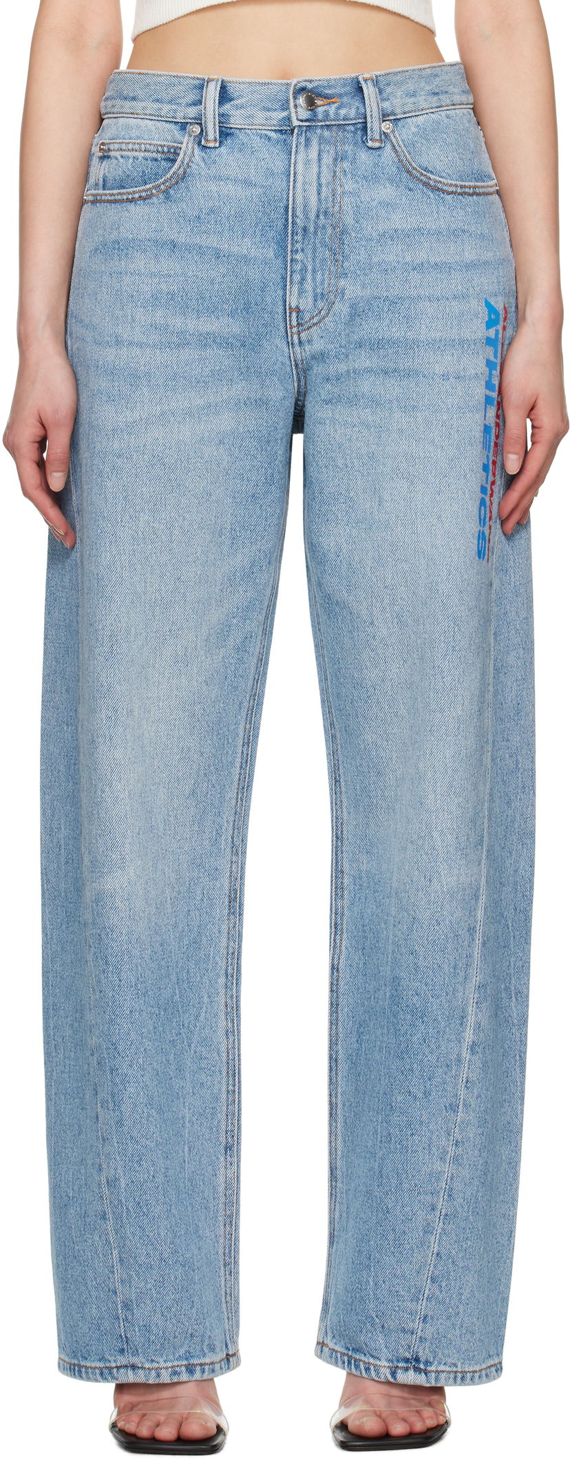 Jeans Alexander Wang Alexander Wang Logo Balloon Jeans Blå | 4DC2254767