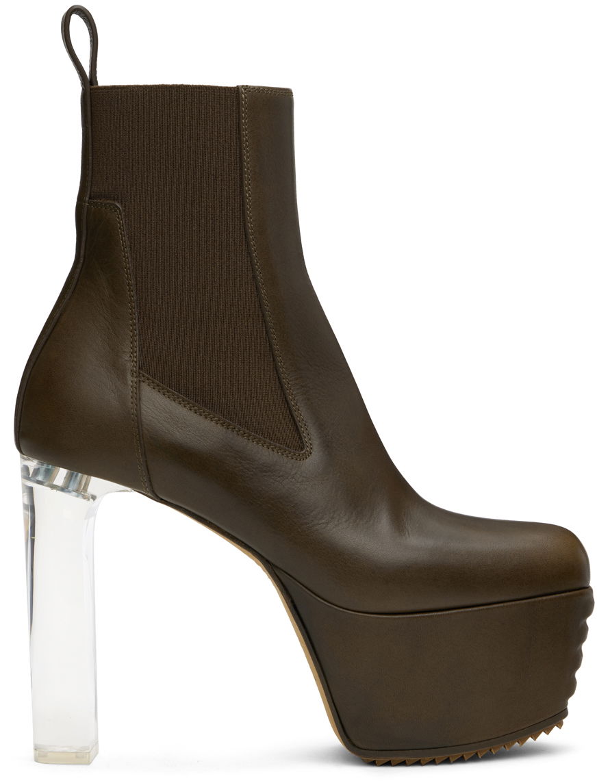 Tøj Rick Owens Rick Owens Porterville Minimal Grill Beatle 65 Chelsea Boots Grøn | RP02D3847 LOO0, 0