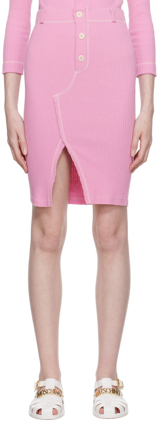 Nederdel Moschino Moschino Jeans Vented Midi Skirt Lyserød | 0112 8266, 0