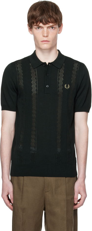 Polo skjorte Fred Perry Fred Perry Pointelle Panel Knitted Polo Grøn | K9750, 0