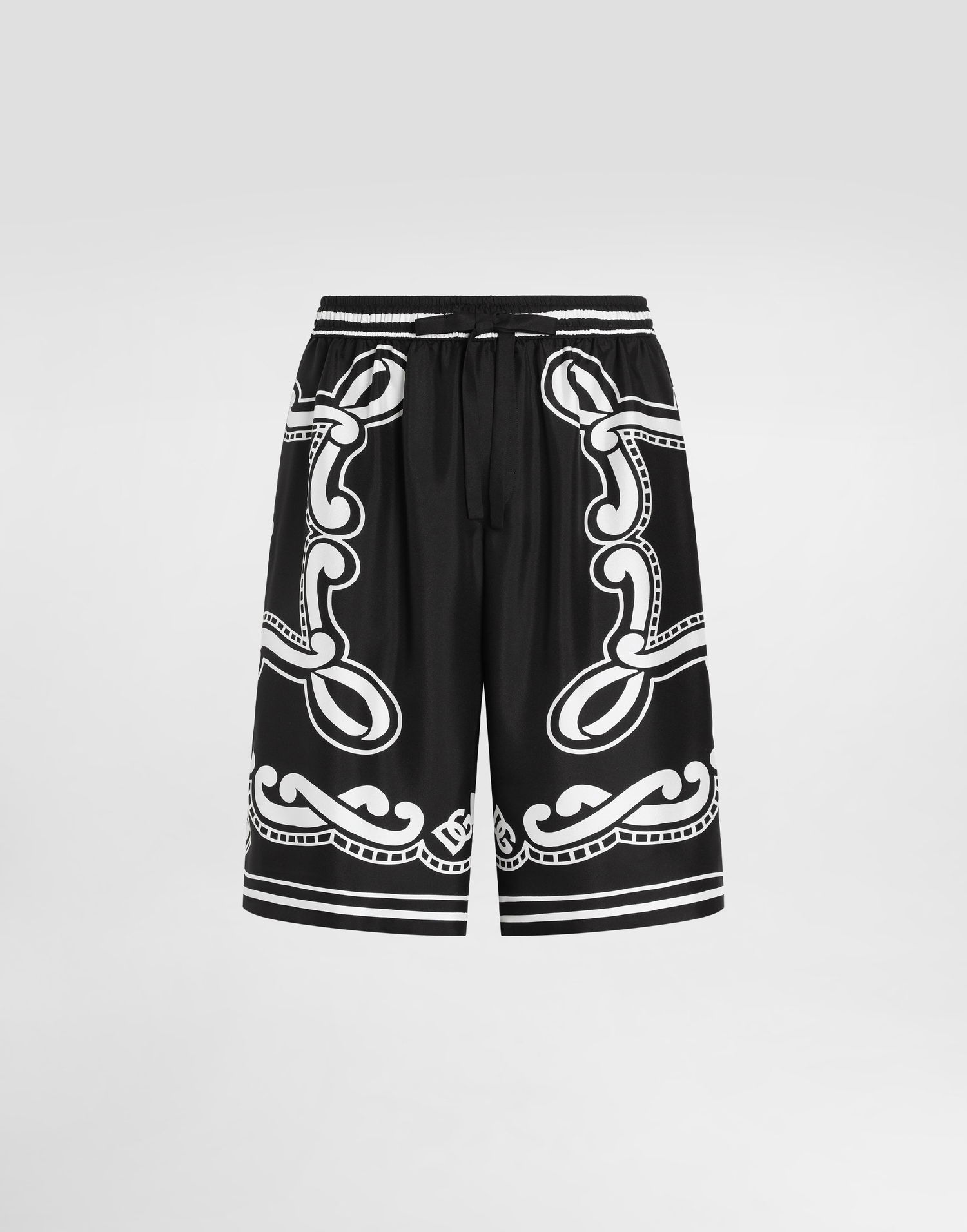 Shorts Dolce & Gabbana Silk Shorts with Bandanna Print Sort | GV37ATHI1WFHN9RA, 0