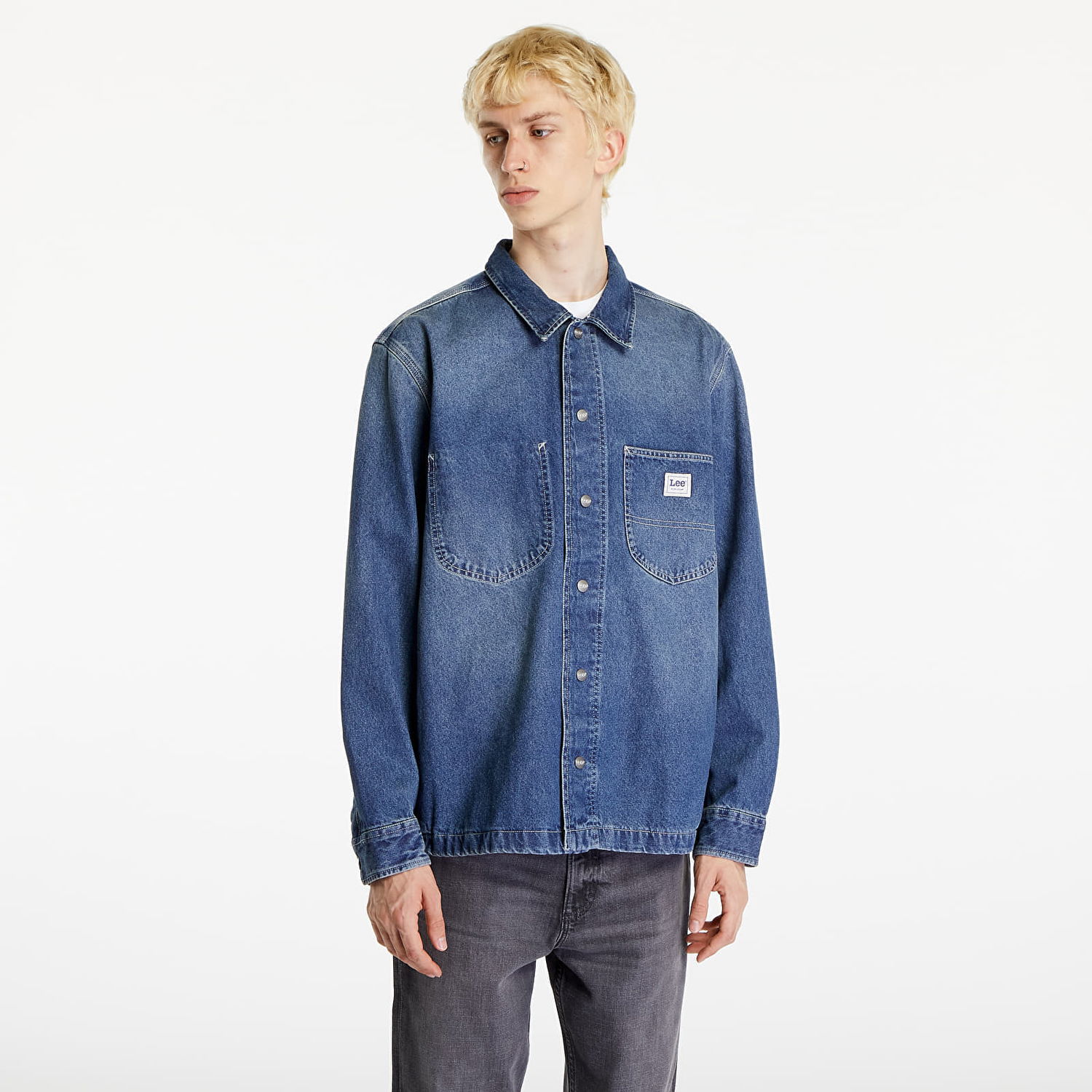 Skjorte Lee Shirt Worker Overshirt Manhatten Wash Blå | 112355636, 0