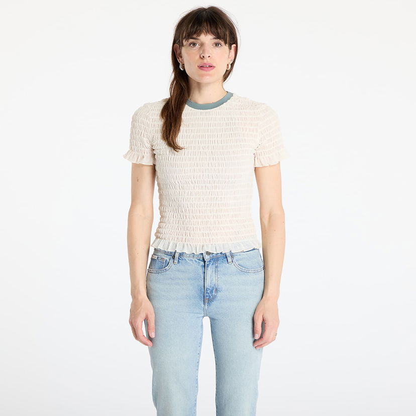 T-shirt GUESS GUESS Originals Smocked T-Shirt Hvid | W5GP51KBBF2-G053