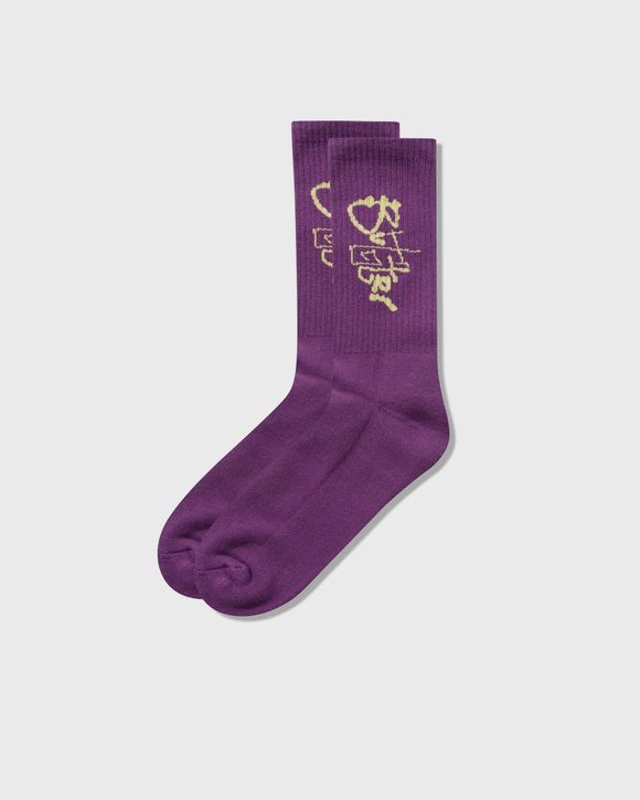 Sokker Butter Goods Scribble Crew Socks Lilla | P24298, 1