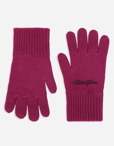 Handsker Dolce & Gabbana Dolce & Gabbana Knit Gloves With Logo Lyserød | LBKAC7JCVWEF0247, 0