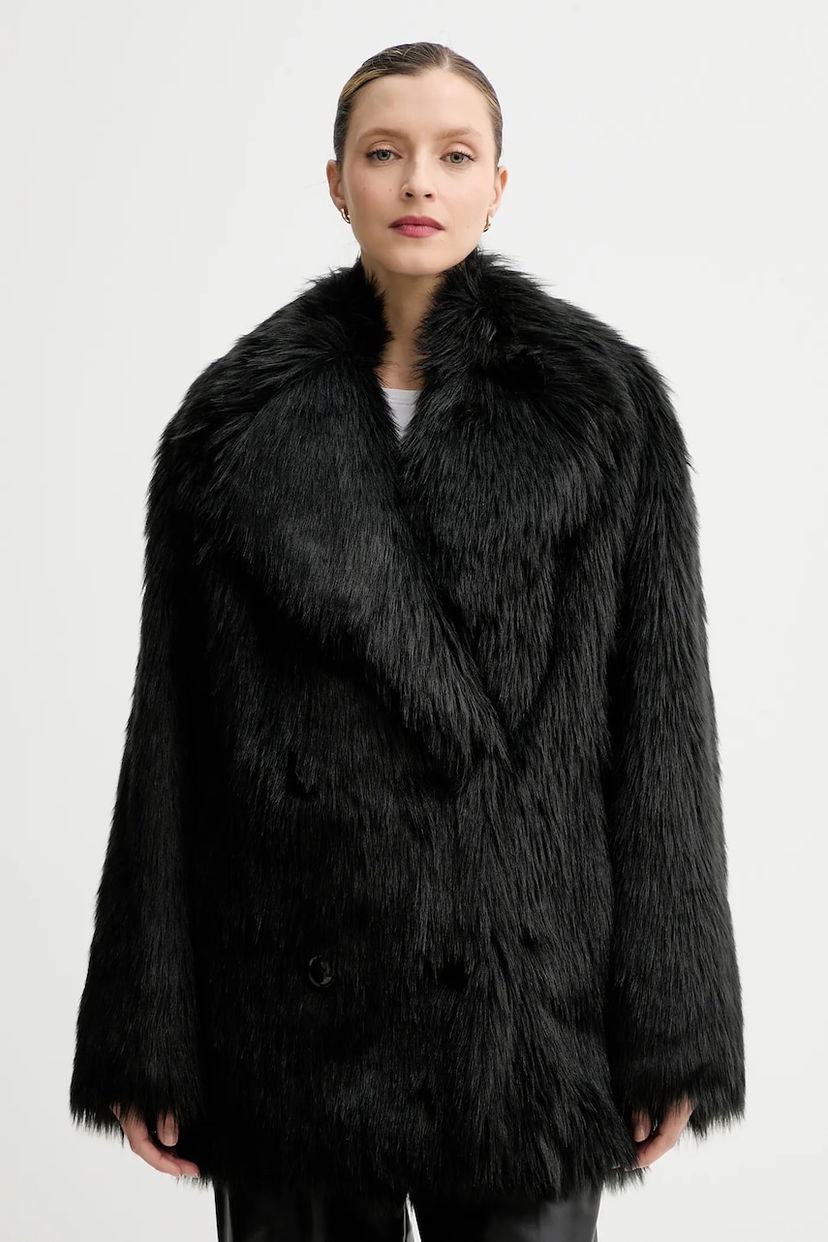 Frakker STAND STUDIO Faux Fur Coat Katalina Sort | 66545.9393