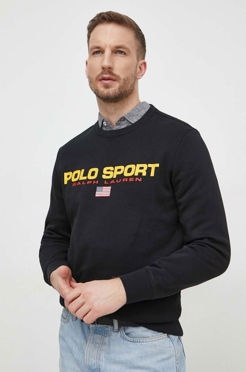 Sweatshirt Polo by Ralph Lauren Black Printed Sweatshirt Sort | 710835770