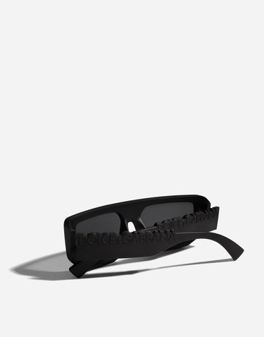 Solbriller Dolce & Gabbana Dg Logo Rectangular Sunglasses Sort | VG6203VN56G9V000, 3