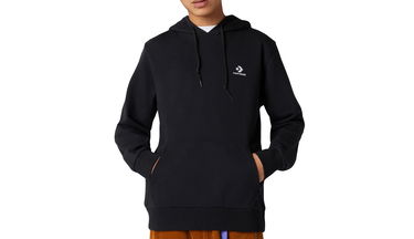 Sweatshirt Converse Embroidered Star Chevron French Terry Pullover Hoodie Sort | 10020343-A01, 3