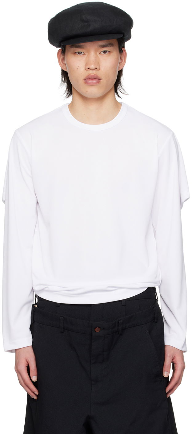 T-shirt Comme des Garçons Homme Plus Layered Long Sleeve T-Shirt Hvid | PM-T038-051-2-2