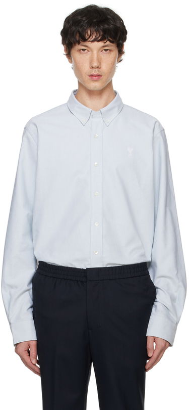 Skjorte AMI Paris Blue Classic Fit Shirt Grå | USH060.CO0031, 0