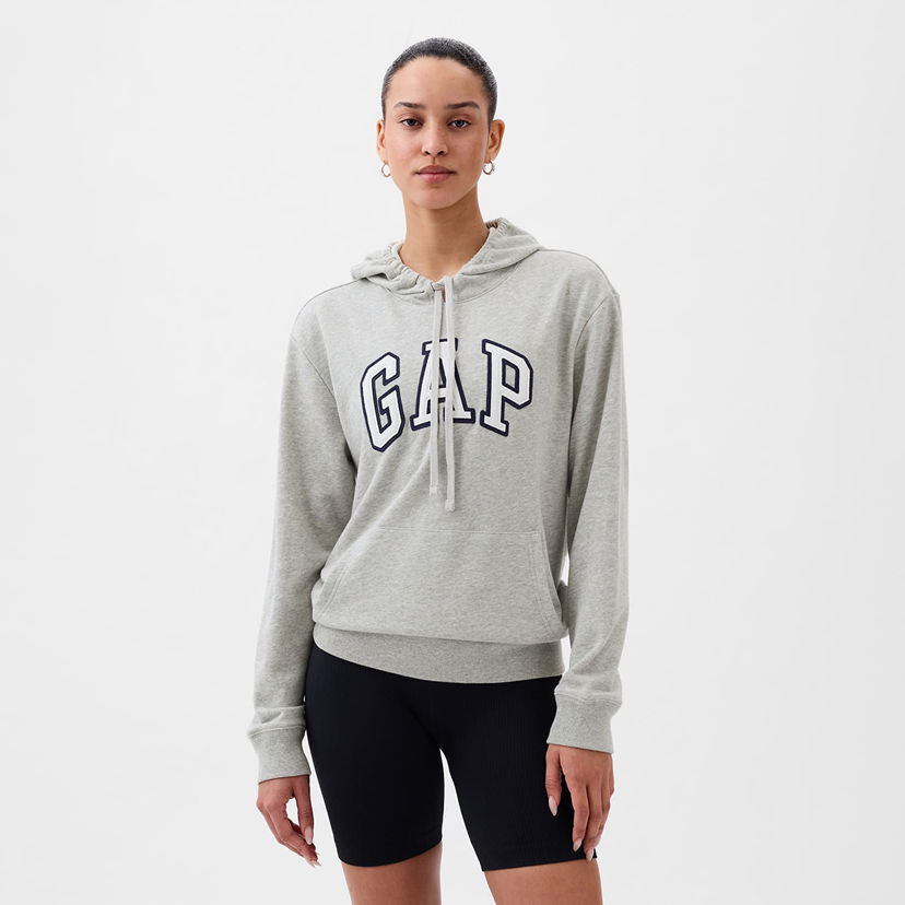 Sweatshirt GAP Pullover Logo Hoodie Light Heather Grey B08 Grå | 870537-00
