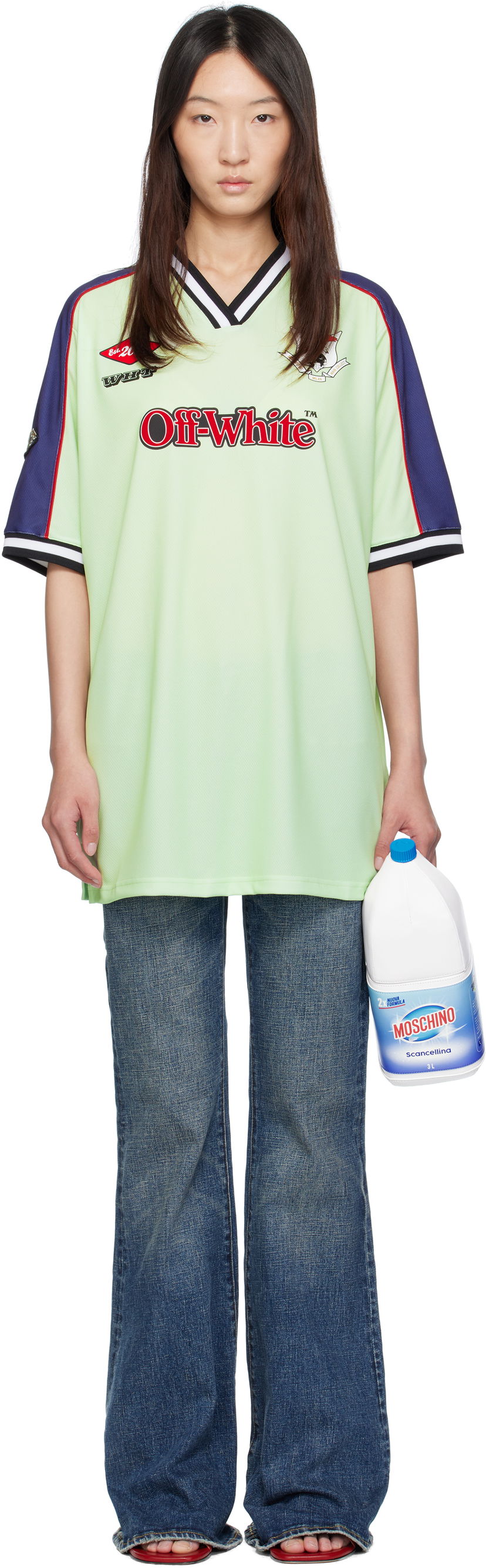 T-shirt Off-White Off-White Soccer T-Shirt Grøn | OWDH008S25JER0011427