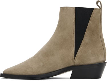 Tøj Anine Bing Anine Bing Bekah Suede Flat Ankle Boots Beige | A-14-10197-TPU1, 2