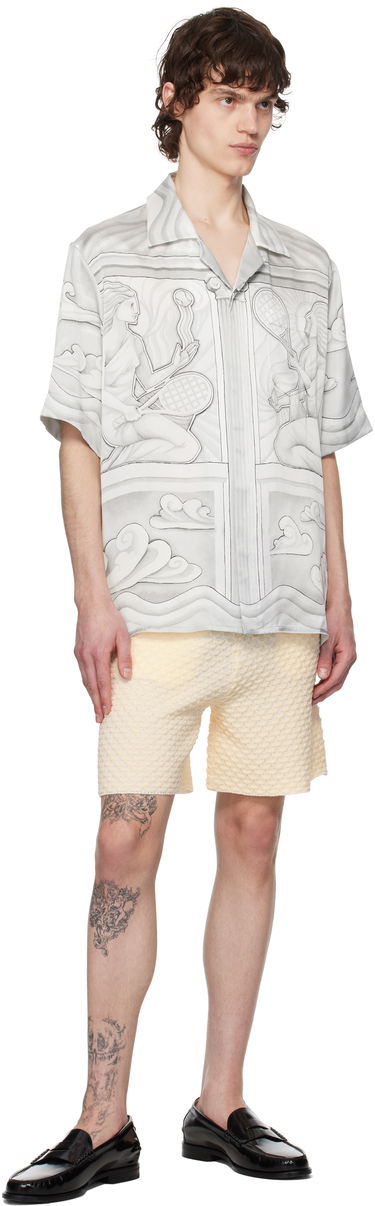 Skjorte Casablanca Casablanca Sacred Stone Silk Shirt Hvid | U-MPS25-SH-003-07, 3
