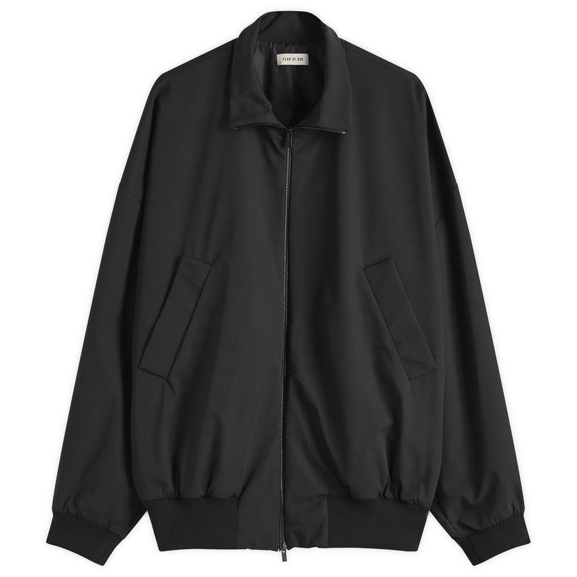 Bomberjakke Fear of God Fear Of God High Neck Technical Track Jacket, Size Medium Sort | FGE230-327PON-001