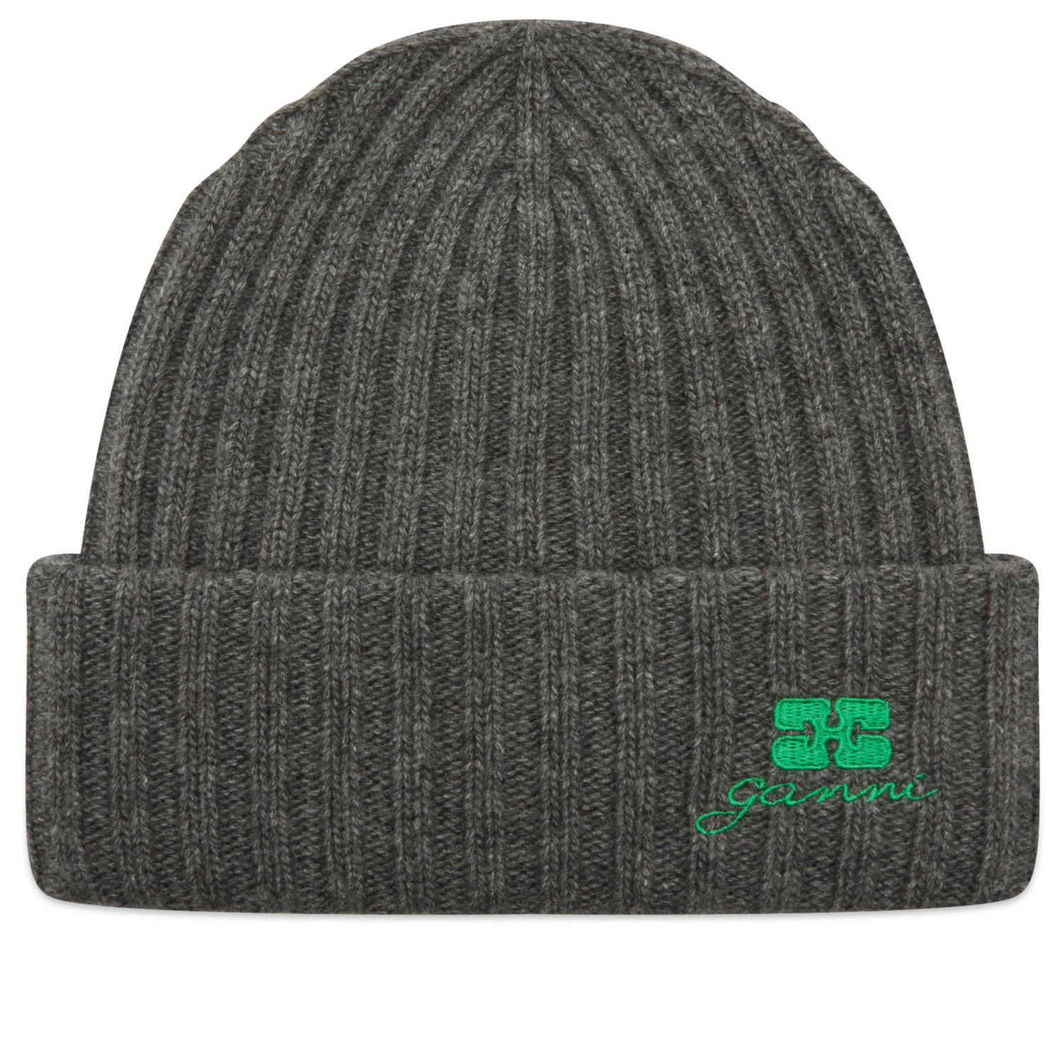 Beanie GANNI Core Future Wool Knit Beanie Grå | A6928-220, 1