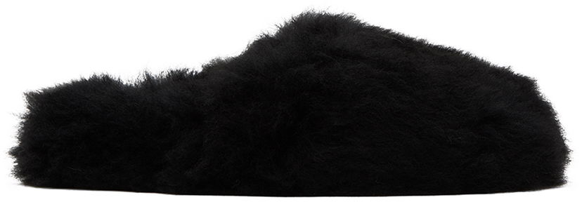Tøj Yves Salomon Yves Salomon Toscana Fur Slippers Sort | 24W23WAA342XXTOSX