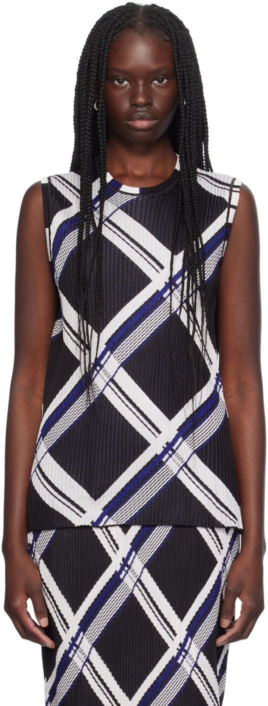 Tanktop Burberry Silk Check Tank Top Sort | 8088896