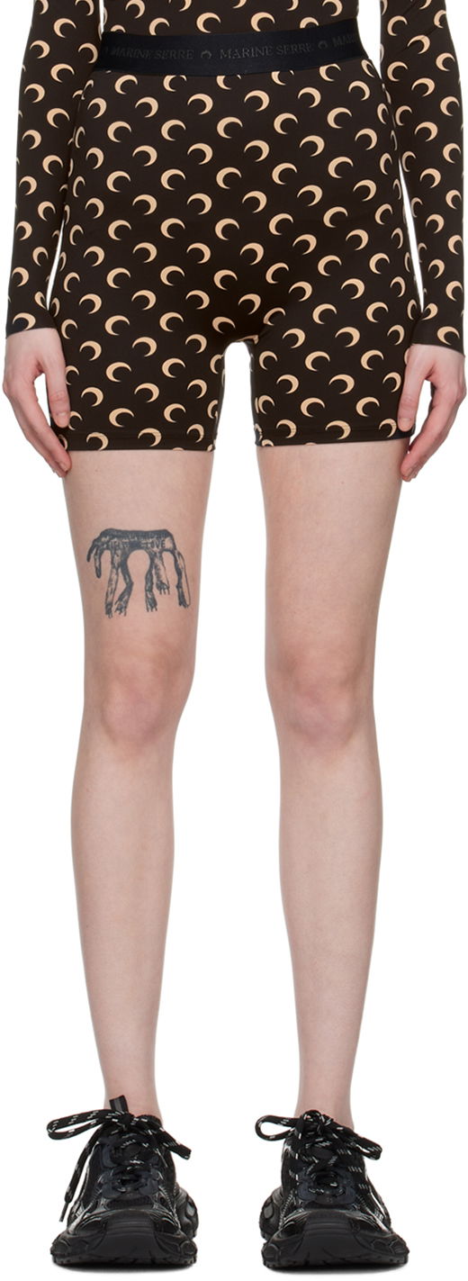 Shorts Marine Serre All Over Moon Shorts Brun | WSH007, 0