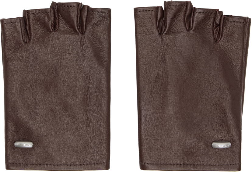 Handsker OUR LEGACY Leather Fingerless Biker Gloves Brun | A4258BC
