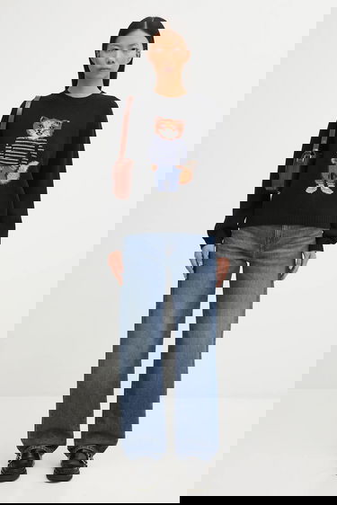 Sweater MAISON KITSUNÉ Dressed Fox Intarsia Wool Sweater Sort | PW00812KH0002, 4