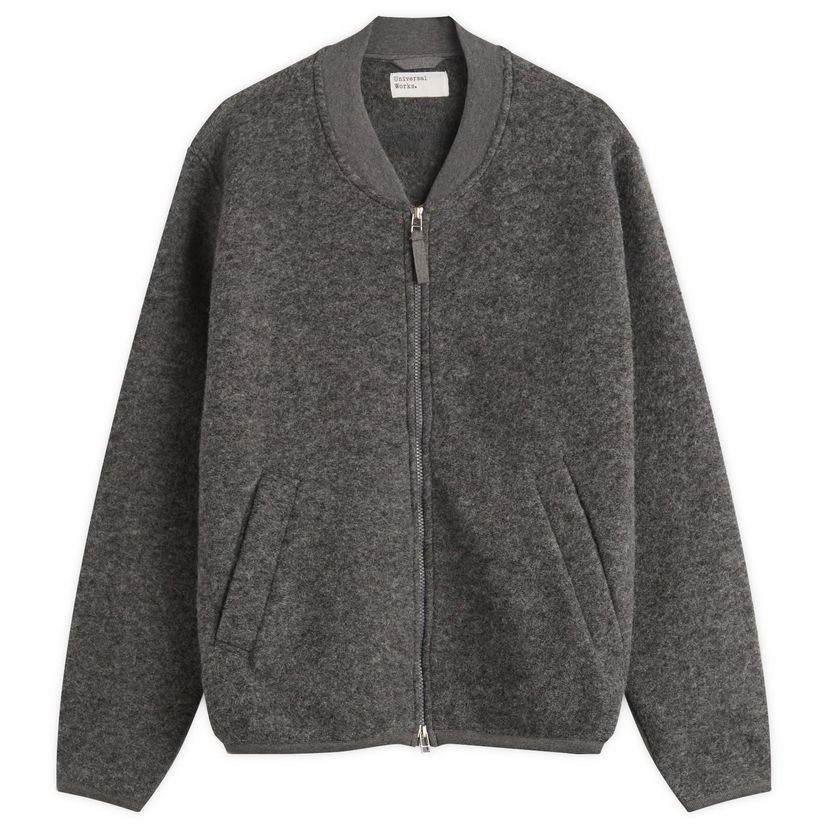 Bomberjakke Universal Works Universal Works Wool Fleece Zip Bomber Jacket Grå | 00018-GMA