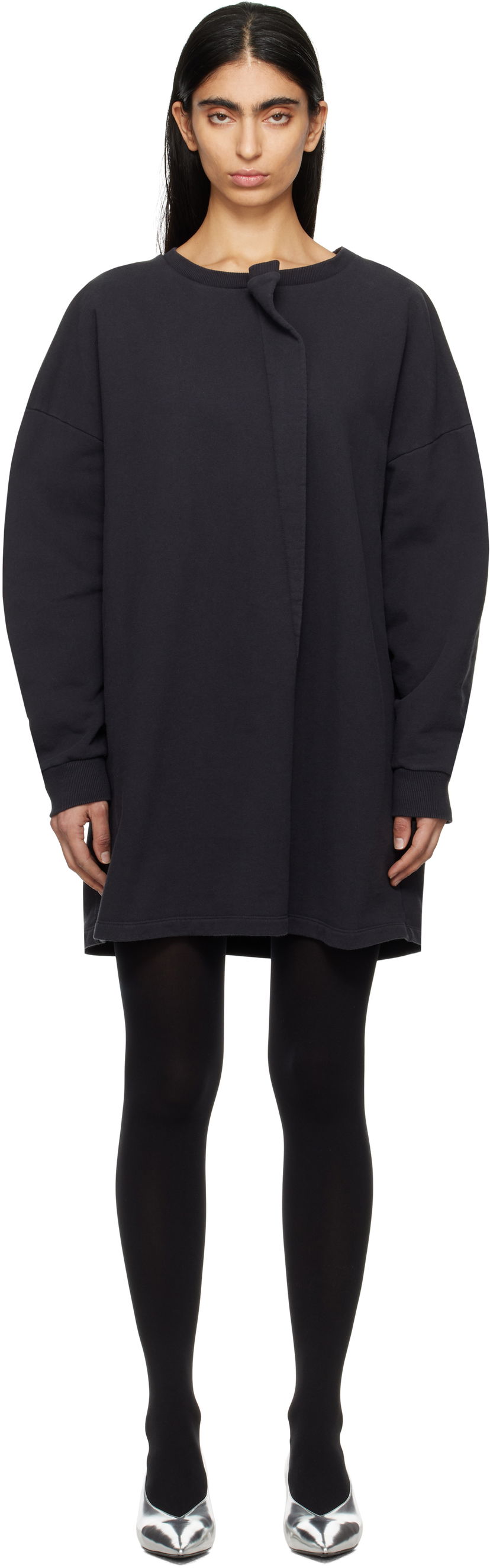 Kjole Maison Margiela MM6 Maison Margiela Sweat Jersey Darting Minidress Sort | S52DA0050 M25014