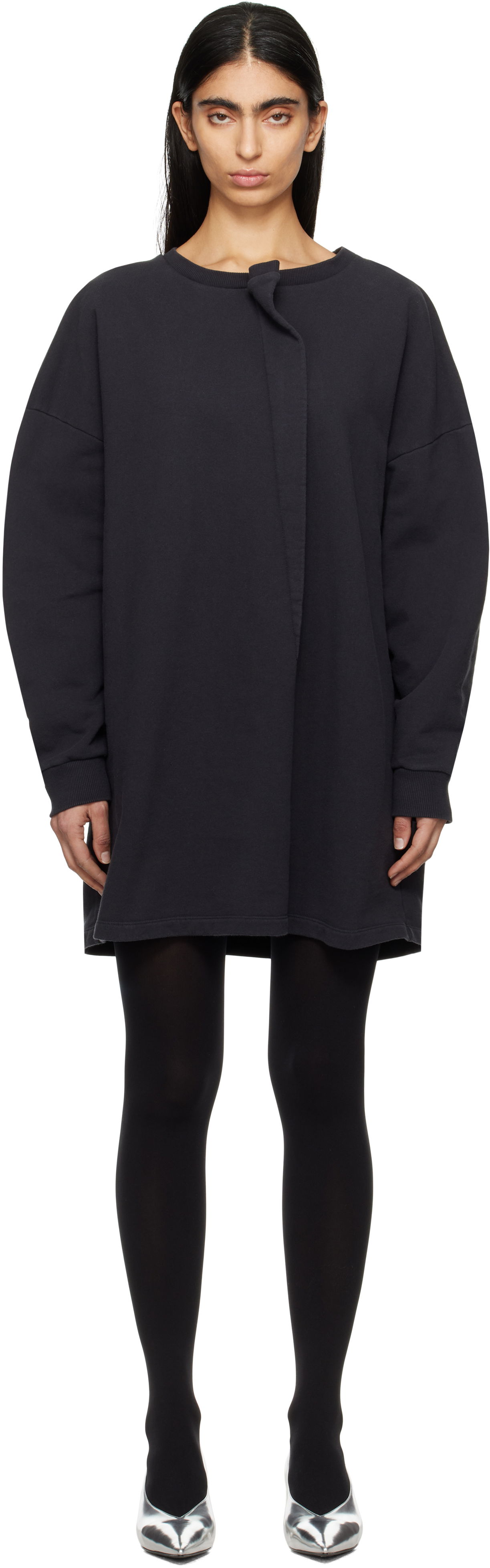 Kjole Maison Margiela MM6 Maison Margiela Sweat Jersey Darting Minidress Sort | S52DA0050 M25014, 0