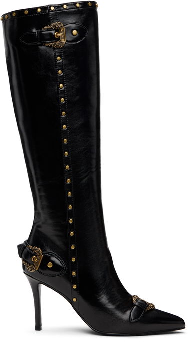 Sneakers og sko Versace Versace Jeans Couture Couture1 Scarlett Knee-High Boots Sort | E79VA3S58_EZSC35, 0
