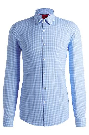 Skjorte BOSS Slim Fit Performance-Stretch Printed Shirt Blå | 50539731, 0