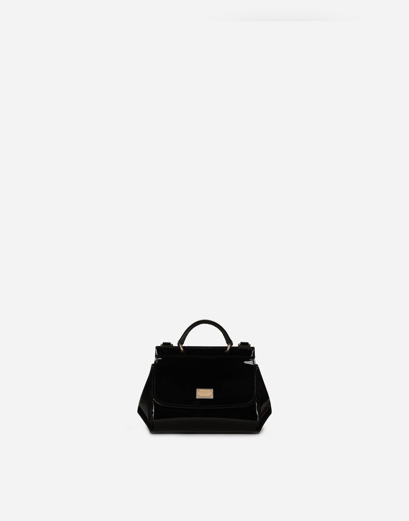 Håndtaske Dolce & Gabbana Dolce & Gabbana Mini Sicily Patent Leather Bag Sort | EB0003A106780999